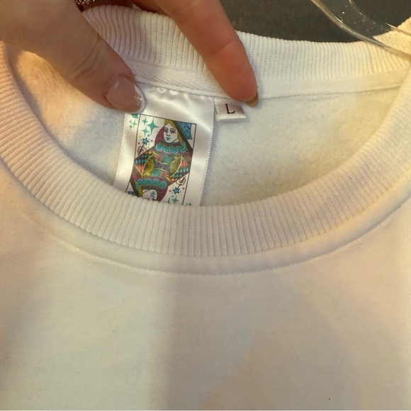 QUEEN OF SPARKLES • Queen of the court tennis sequin sweatshirt - Large preppy - Picture 3 of 5